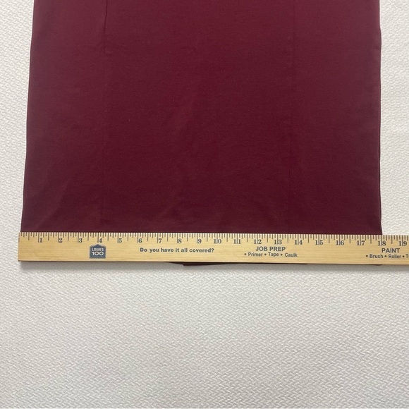 Ann Taylor Factory Pencil Skirt Size Medium Burgundy Wine Elastic Waist Stretchy - Picture 8 of 15